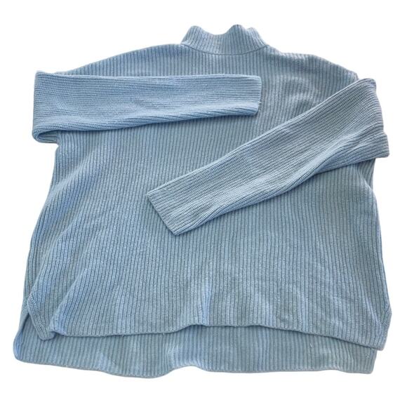 Suboo Sweater Womens Large Blue Isla Oversized Knit Turtleneck Cozy - Picture 2 of 12